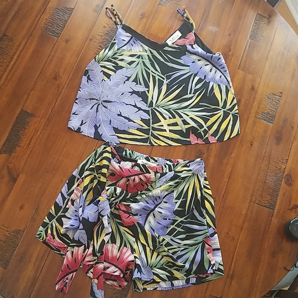 Tropical Two Piece Shorts Set
